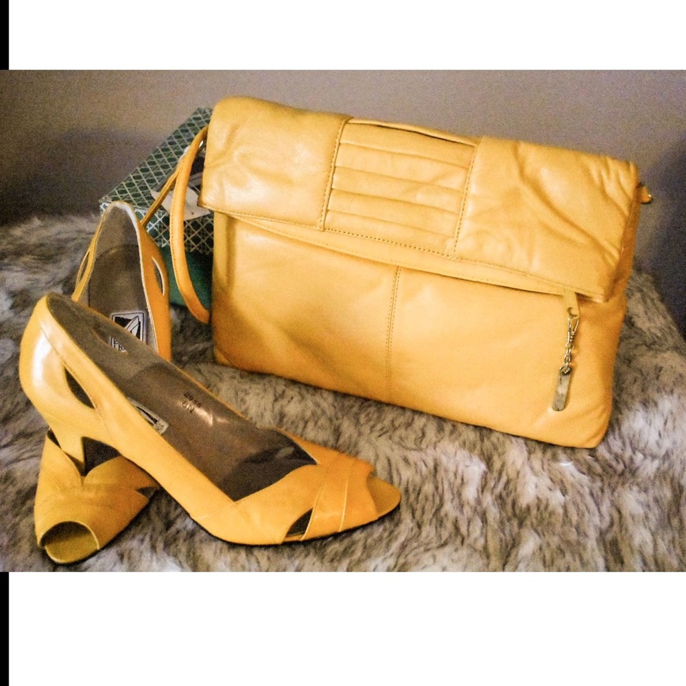 Brenalini Marigold Yellow Clutch Dead Stock w/Tags